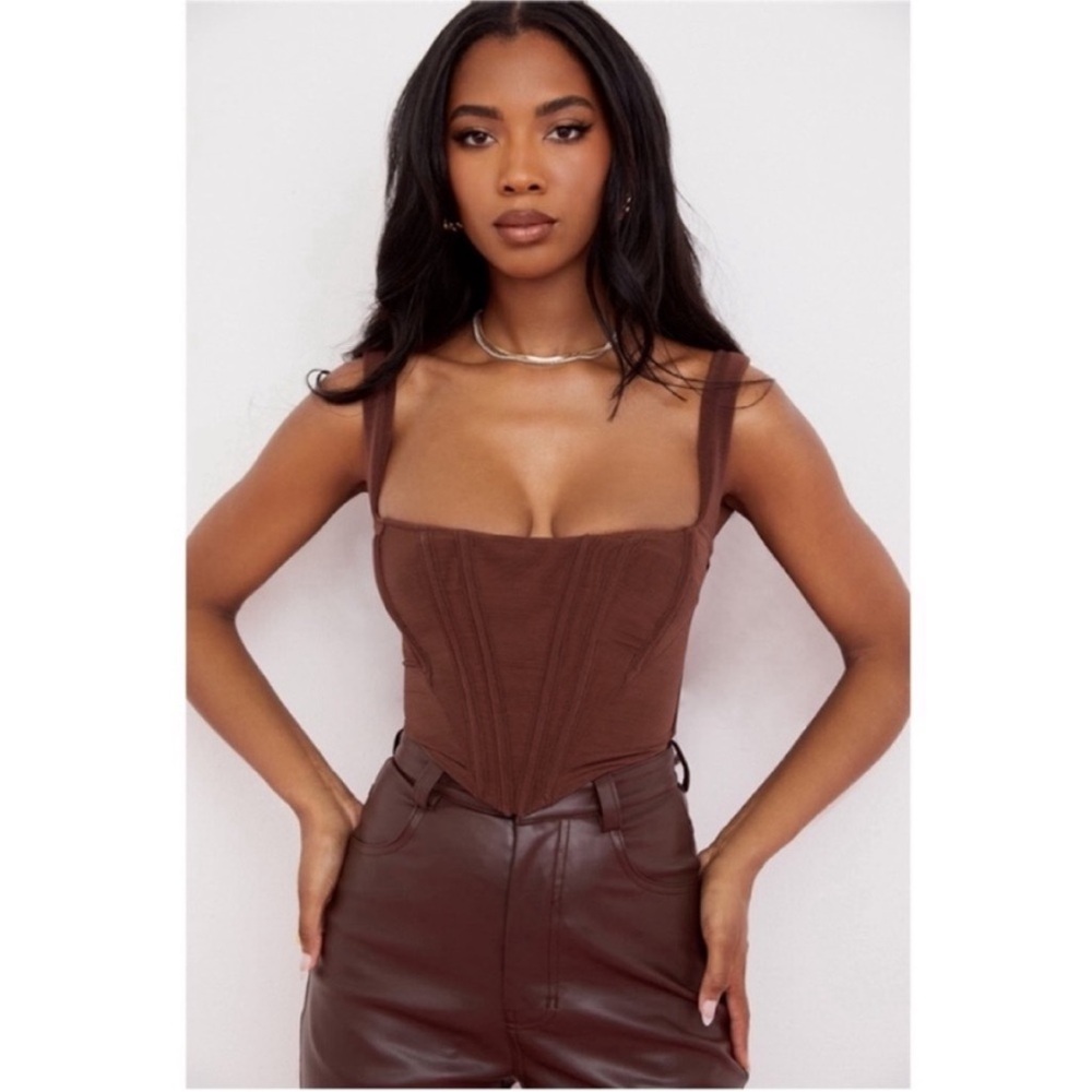 HOUSE OF CB 'Ninetta' Chocolate Mesh Corset NWOT size M - Picture 14 of 15